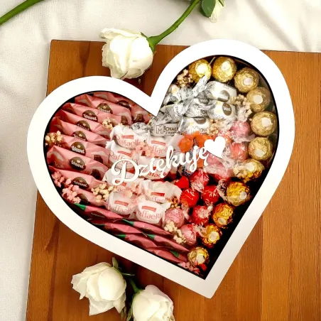 Pudełko serce dla nauczyciela z napisem