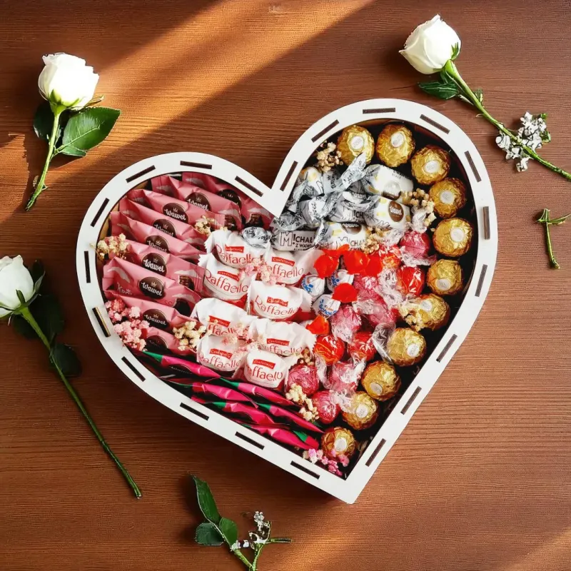 Wnętrze pudełka serca dla wychowawczyni