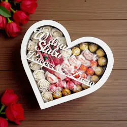 Ślubne pudełko serce z imionami