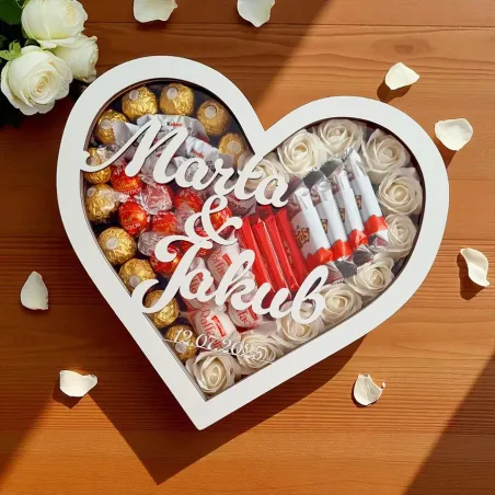 Personalizowane pudełko serce na ślub