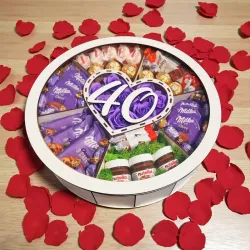 Personalizowane pudełko urodzinowe z liczbą 40