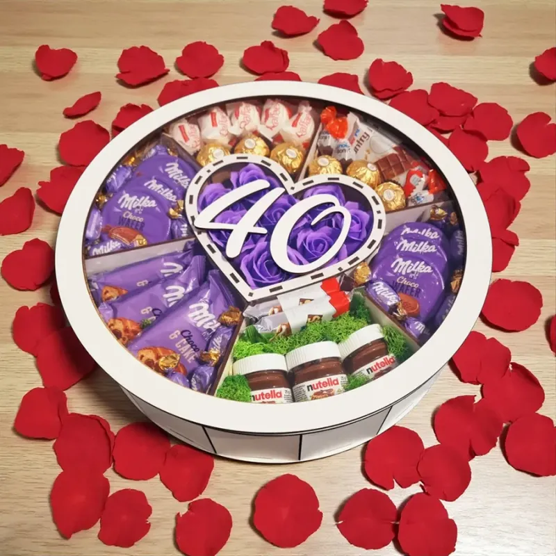 Personalizowane pudełko urodzinowe z liczbą 40