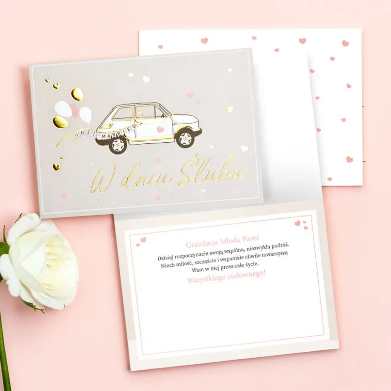 W dniu Ślubu – dekoracyjny karnet z życzeniami